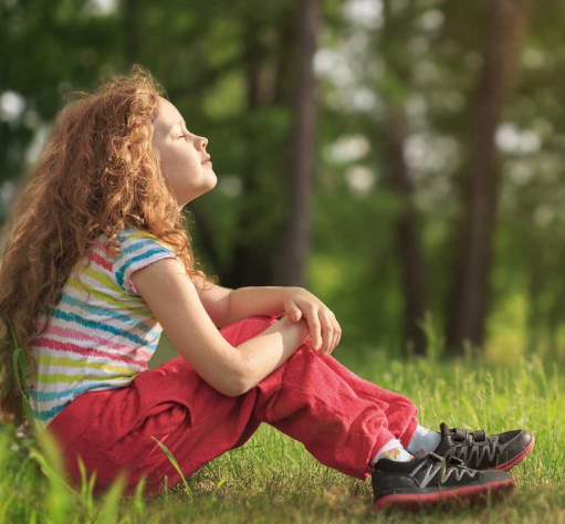 Person relaxing in the sun